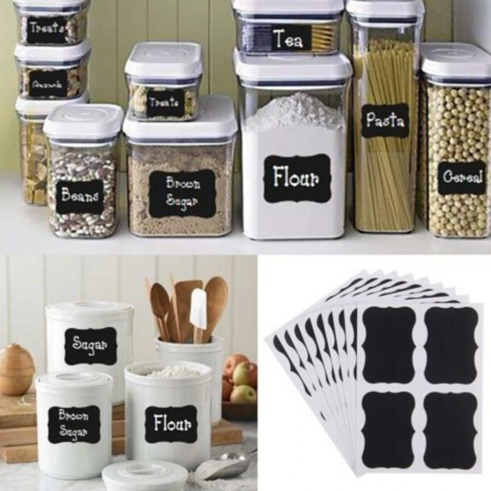 

36pcs reusable stickers label for use on candy jam jars can snack nut storage box container write with chalk 49 x 34mm