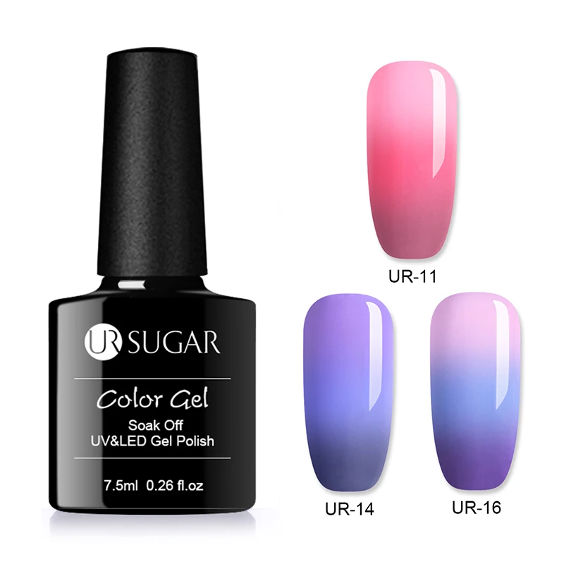 Set 5 Ur Sugar, 7,5 мл, меняющий цвет температуры, УФ-Гель-лак, термогель-лак для ногтей, не впитывается, дизайн ногтей, Гибридный Гель-лак для маникюра - Цвет: Set 5