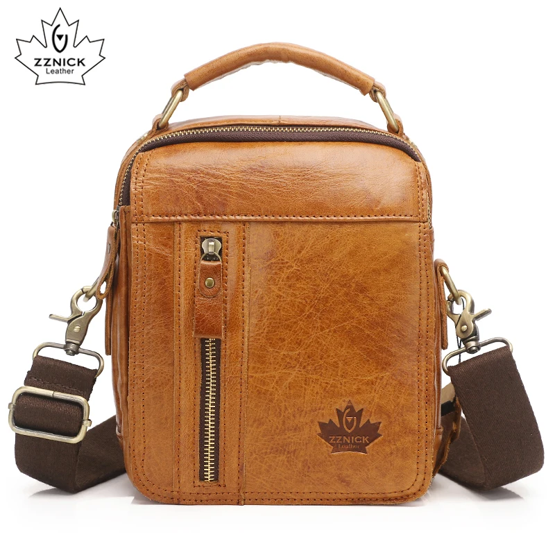

Men's Bags Genuine Leather male Crossbody Bags strap Small Casual Flap Pocket Men Leather messenger bag men's shoulder bag