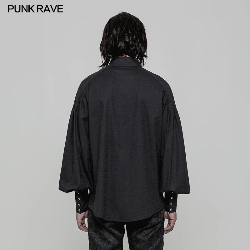  PUNK RAVE Men Gothic Shirt Victorian Fashion Cotton Blouse Vintage Palace Evening Party Long Sleeve