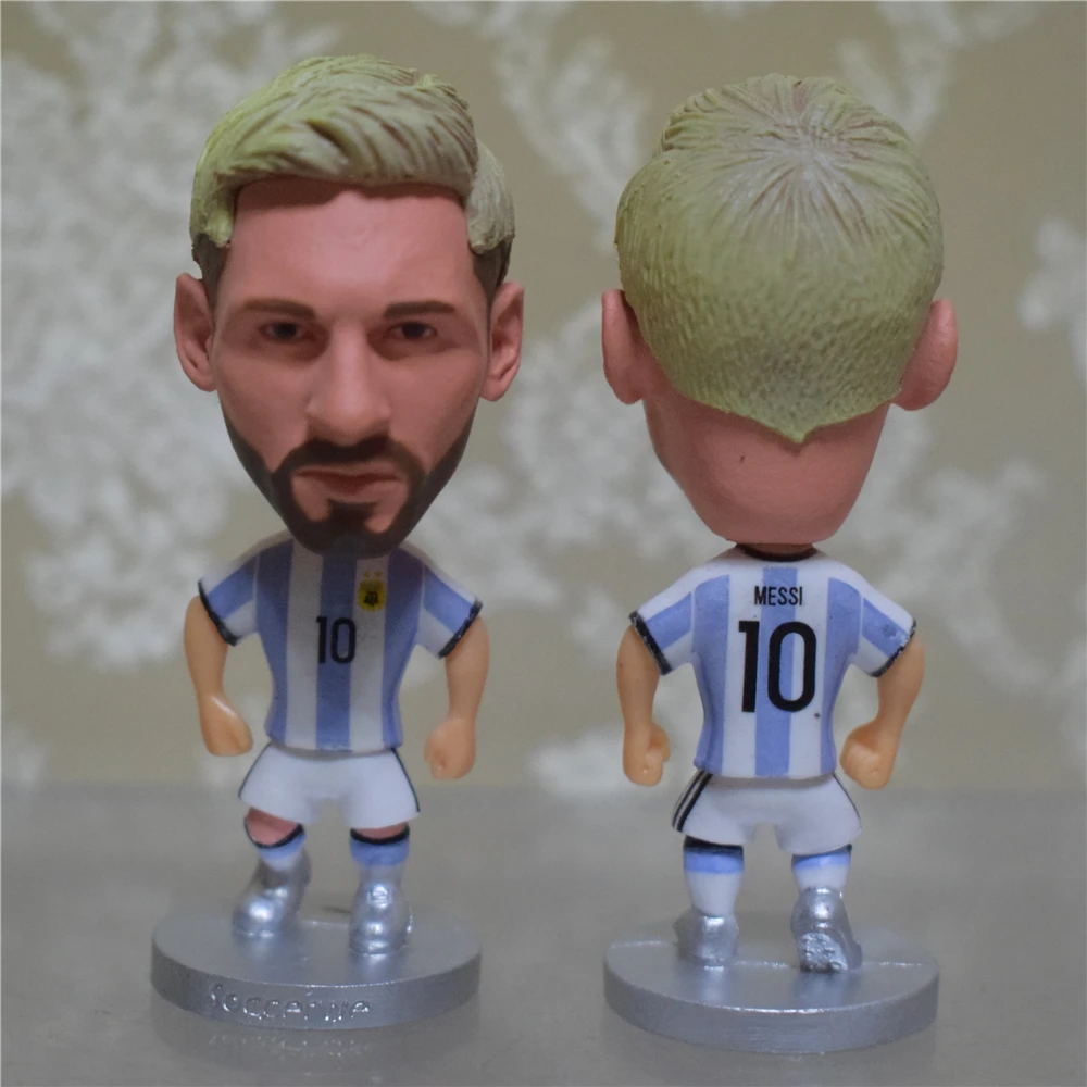 

Soccerwe 6.5 cm Height Football Cartoon Star Dolls Nation Argentina 10# Lionel Messi Figurines Blonde Hairs Classic