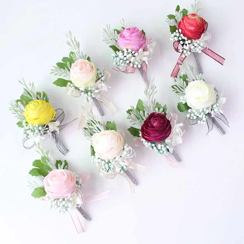 wedding boutonniere Wrist Corsage Bracelet  (18)