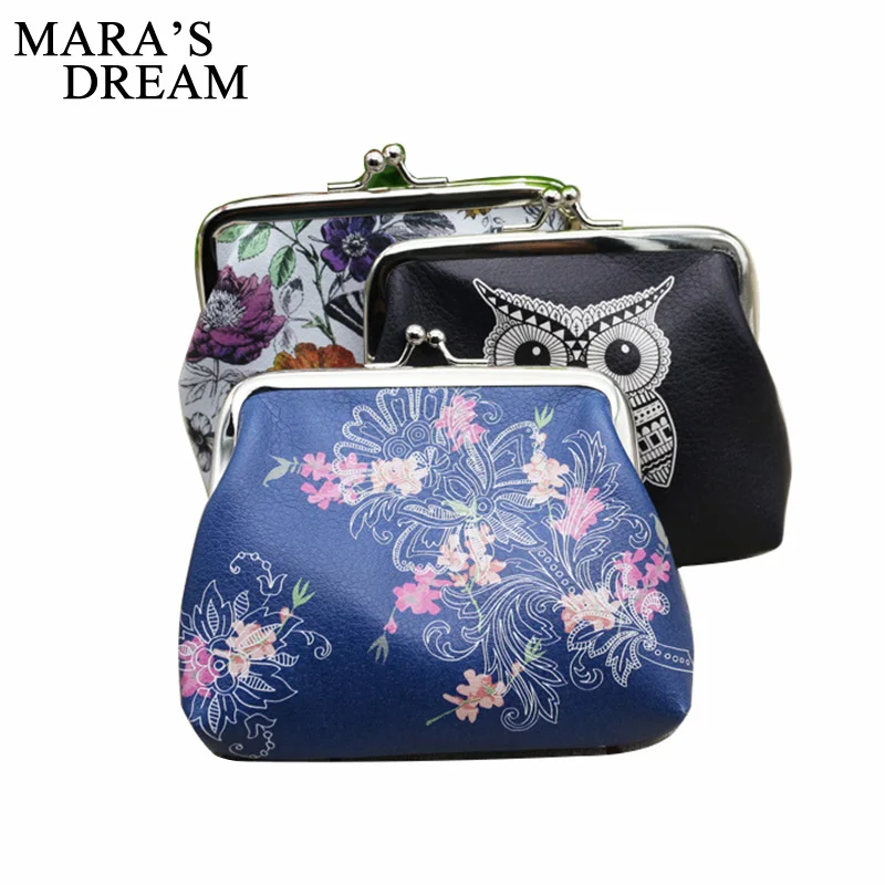 

Mara's Dream Excellent Quality Women Coin Change Purse Elephant Printing Lady Purse Leather Coin Wallet Female Money Bag Wallet