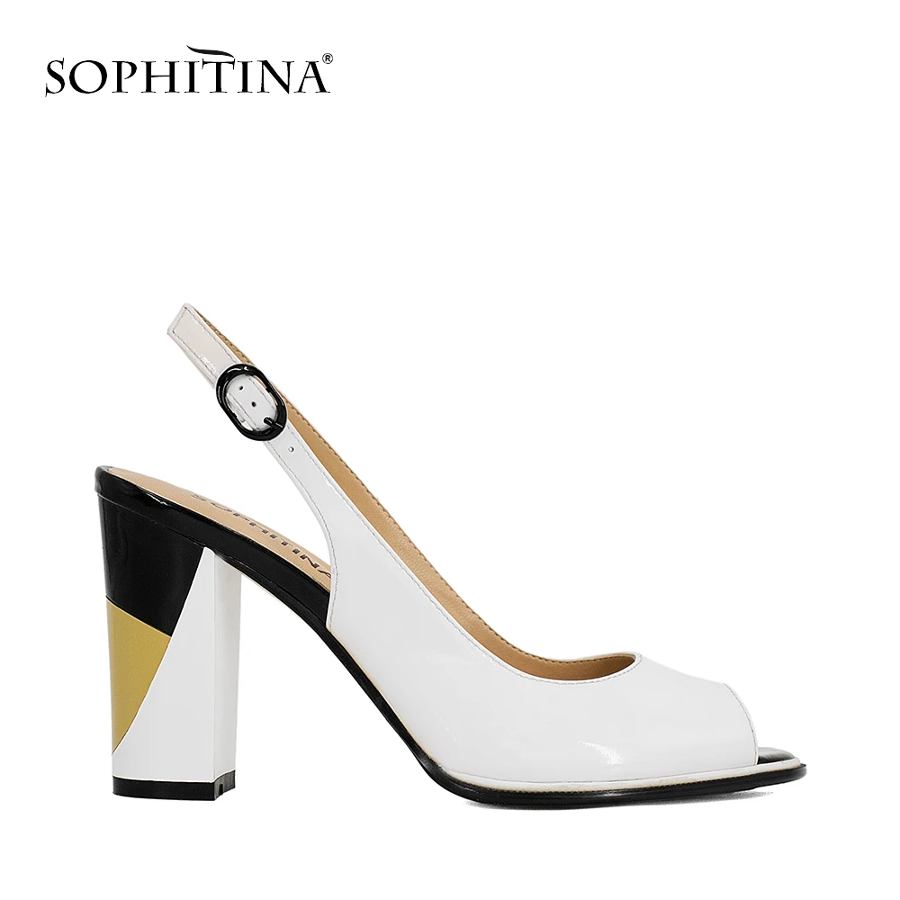 SOPHITINA/Лидер продаж 2019г. Женские босоножки из лакированной кожи подкладка свиной