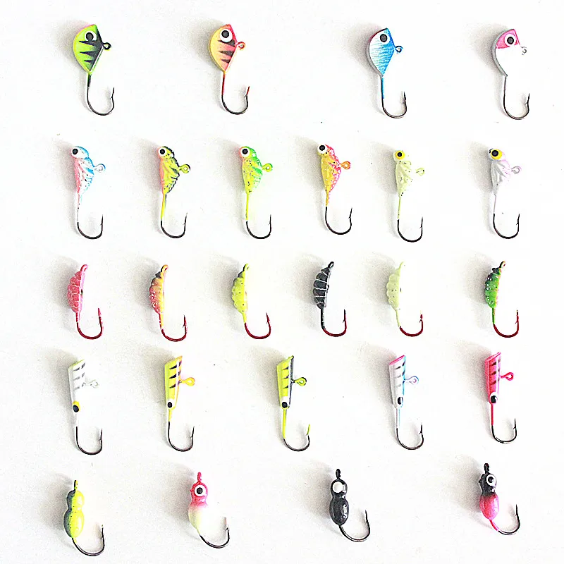 Kunids kwezva 54 piezas y cajas señuelo de Pesca de invierno anzuelos de Pesca de hielo cebo duro Pesca Tackle Isca cebo Artificial Crankbait Swimbait