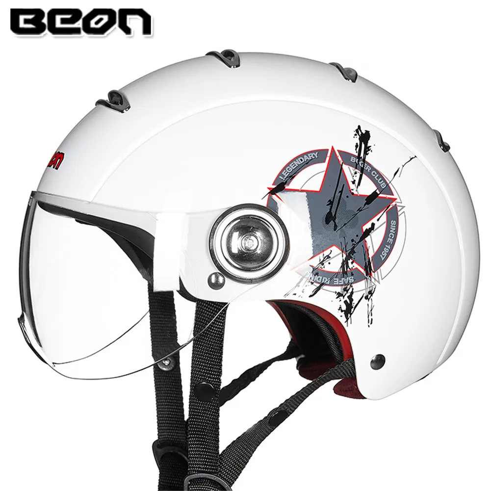 BEON мотоциклетный шлем скутер с открытым лицом Capacete Casco мото шлемы для мужчин и