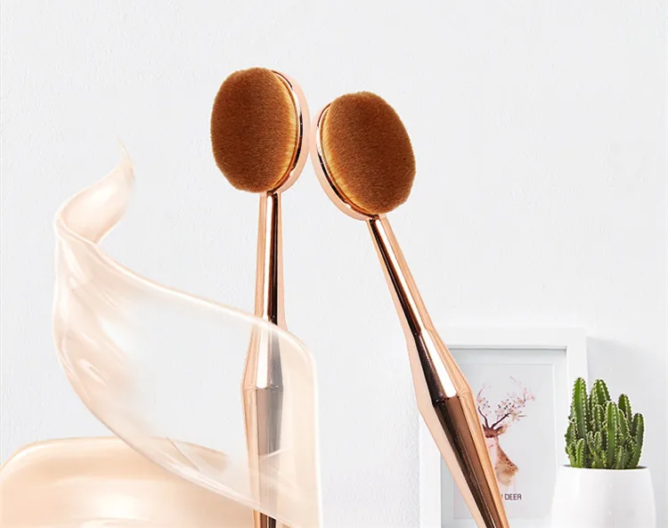 

Professional Gold makeup brushes Toothbrush 15cm Soft Make up Brush Foundation Brushes Liquid Foundation Brush Make Up Tools