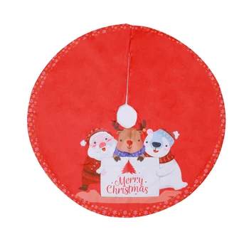 

90cm Christmas Tree Skirt Round Santa Claus Bear Deer Creative Cartoon Tree Cover Tree Decoration Tree Ornaments
