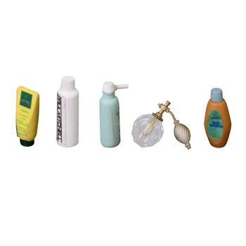 

5 Pieces Dollhouse Furniture Bathroom Perfume Shampoo Bath Gel Set 1:12 Scale