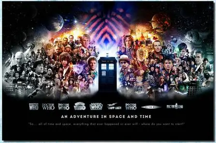 ТАРДИС из сериала Доктор Кто в Ван Гог Звездная ночь ТВ серии искусство настенный