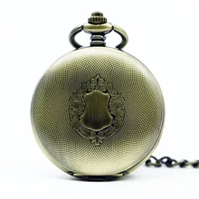 Mechanical Hand Wind Red Bronze Pocket Watch Steampunk Roman Numbers Steel Fob Watches PJX1255