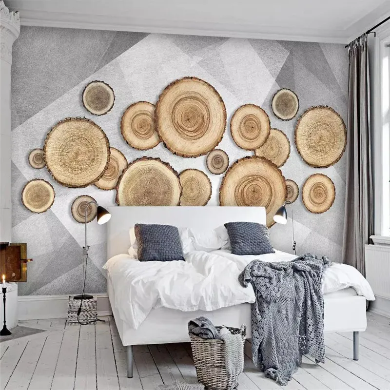 

Professional production wallpaper murals simple personality abstract geometric annual ring TV background wall cloth thickening