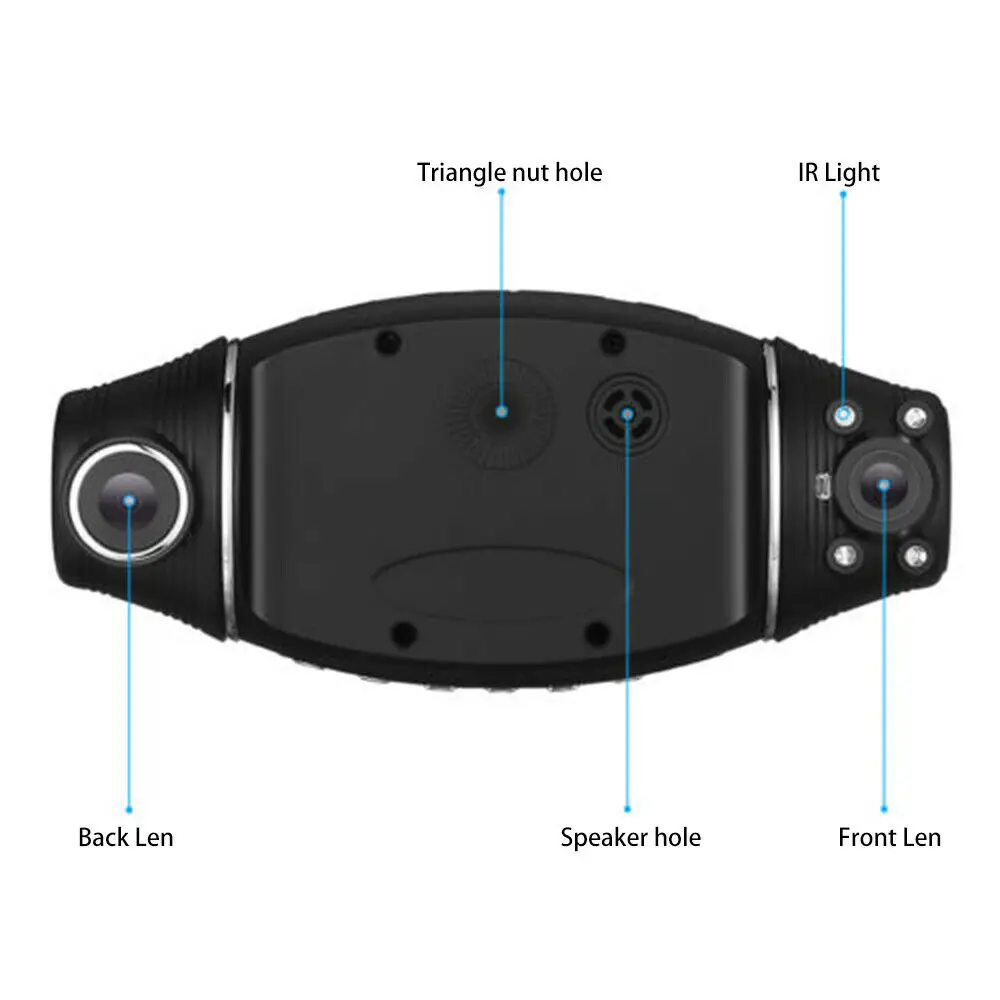 1080 P HD с двумя линзами 140 ° Dash Cam gps автомобильный видеорегистратор видеокамера g-сенсор