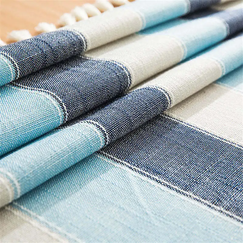 Blue Ash stripe Новинка, скатерть для обеденного чайного стола, покрытие для домашнего декора, скатерти с бахромой, кружевная скатерть, Tafelkleed, домашний текстиль - Цвет: Blue Ash stripe