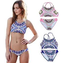 Женский купальник в стиле ретро с геометрическим рисунком, Раздельный купальник в богемном стиле, купальник, купальник, танкини, бикини, монокини