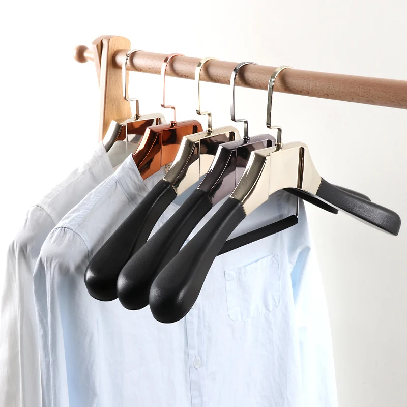 

Pu Non-slip Hangers High-grade Suit Coat Hanger Pants Hook Adult Wedding Clothes Rack Wide Shoulders No Traces Clothes Hanging
