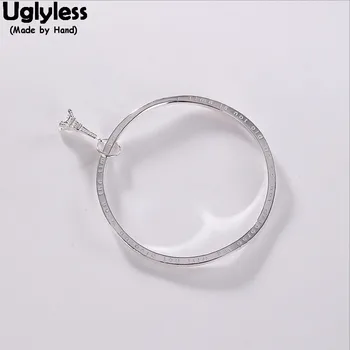 

Uglyless 57MM Diameter Twist Bending Bangles for Women Solid 99.9% Fine Silver Eiffel Tower Charm Bracelets Letter Motto Bangle