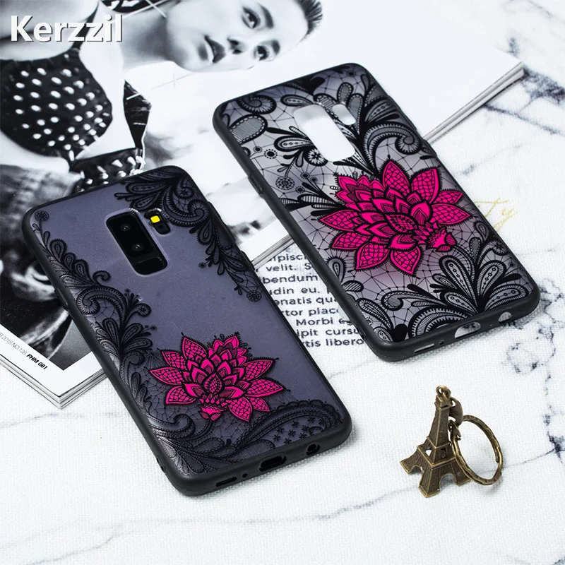 Чехол Kerzzil для Samsung Galaxy Note 8 S8 S9 Plus S6 S7 Edge кружевные цветочные чехлы J7 J5 J2 Prime J4 J6 J8 EU