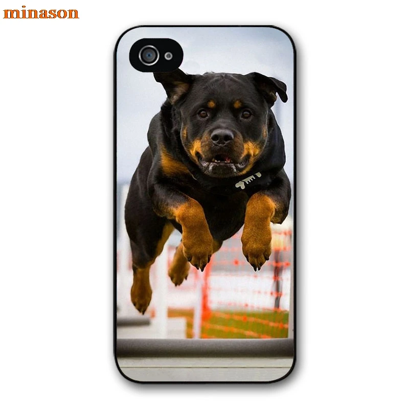 Minason мощный Ротвейлер Собака чехол для iPhone 4 4S 5 5S 5C 6 S 7 8 плюс Samsung Galaxy S5 S6 Примечание