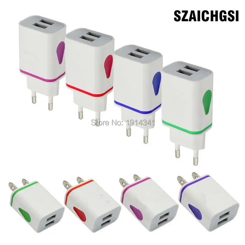 

SZAICHGSI colorful 3.1A us home Ac wall charger power adapter plug for samsung for iphone 4 5 6 6s 7 7 plus 50pcs