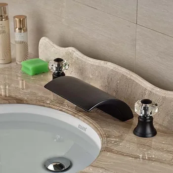 

NEW Oil Rubbed Bronze Waterfall Bathroom Faucet Mixer Tap Hot And Cold Mixer