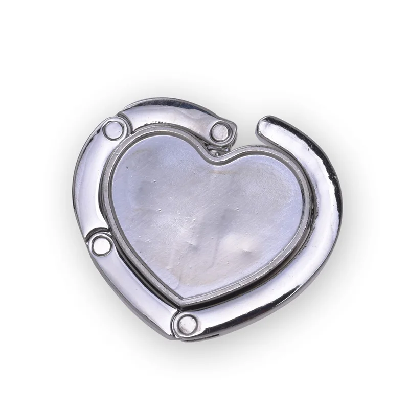 1pc bag hook blank,33x24mm Heart Purse Hook,Silver Table Hook,Bag