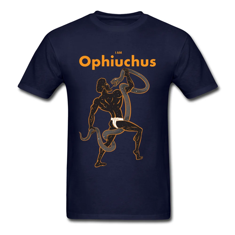 I Am Ophiuchus Summer Fall 100% Cotton Crew Neck T Shirt Short Sleeve Simple Style T-Shirt Dominant Design Tshirts I Am Ophiuchus navy