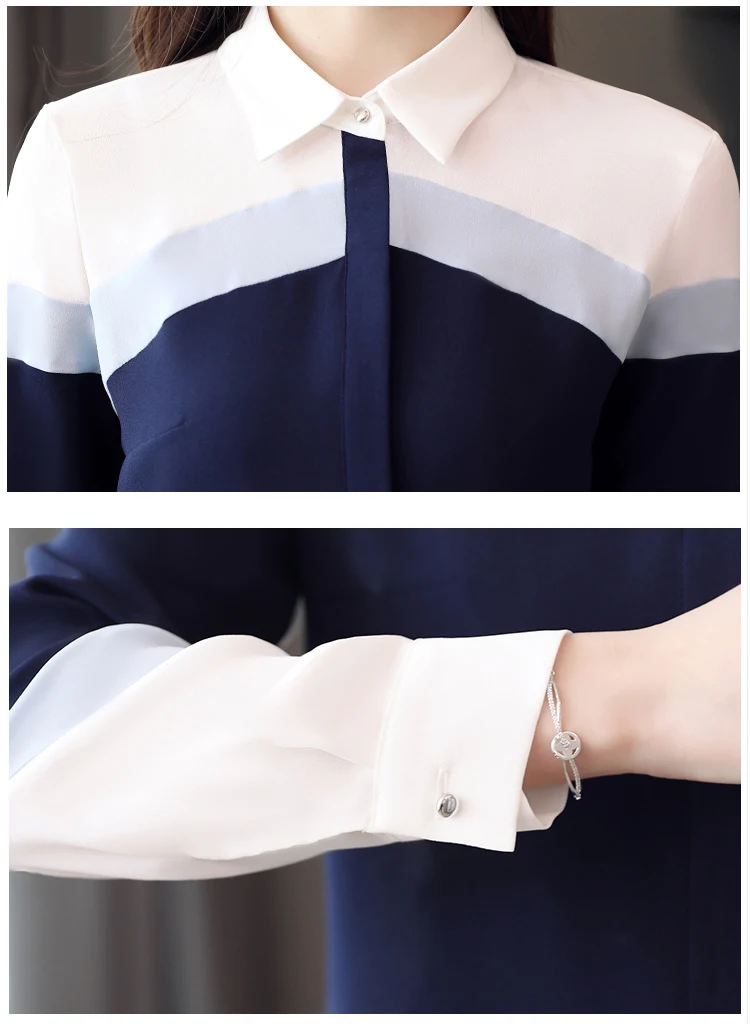 Dingaozlz blusa feminina женская одежда новая шифоновая блузка корейская мода рубашка с длинным рукавом строчка OL Топы
