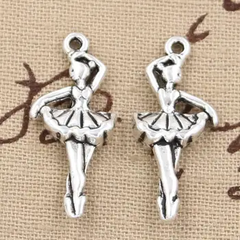 

12pcs Charms Ballet Dancer 31x14mm Handmade Craft Pendant Making fit,Vintage Tibetan Silver color,DIY For Bracelet Necklace
