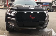 Гонки решетка грили ABS Матовый Черный маска бампера подходит для FORD RANGER T7 XTL 2016-2018 гриль снаружи