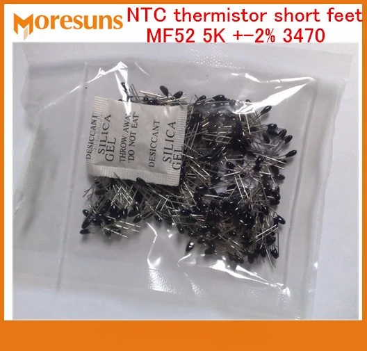 

Fast Free Ship 500pcs/lot NTC thermistor short feet MF52 5K +-2% 3470