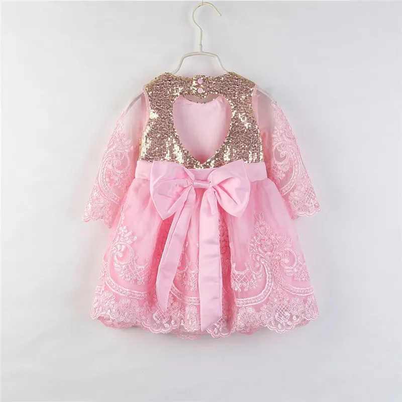 Kids Summer Dress 2019 New Flower Baby Girl Fancy Wedding Dress Lace Half Sleeve Sequins Party Dress Children Costume For 2-7Y