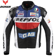 2016 Nova DUHAN Impermeáveis À Prova de Vento dos homens Revestimentos Da Motocicleta GP REP SOL Equitação Ciclismo Pano de Oxford Moto Jaquetas Laranja e azul