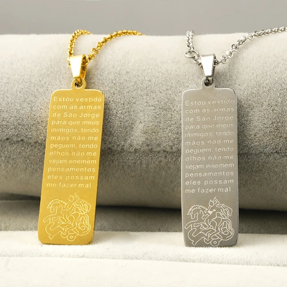 2019 Hot Rectangular Bible Text Pendant Necklace stainless steel Jewelry Religious Women/Men Gift | Украшения и аксессуары