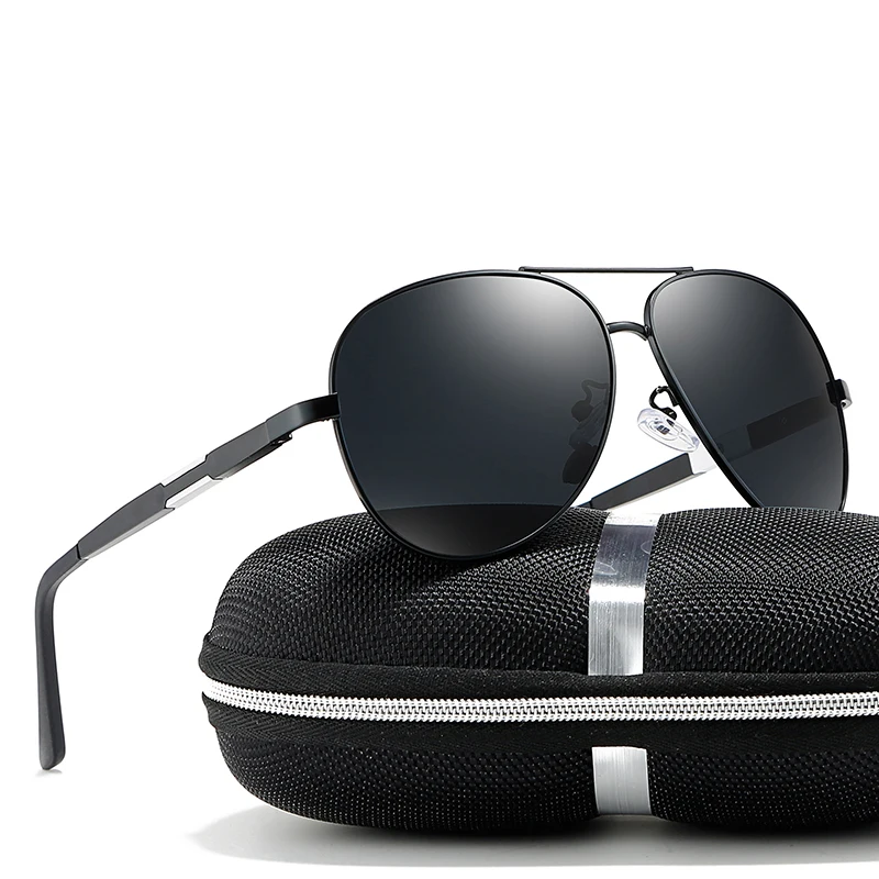 Billig 2018 mann Schwarz Blau Silber Farben Polarisierte Goggle UV400 Sonnenbrille Mit Box Kostenloser Versand
