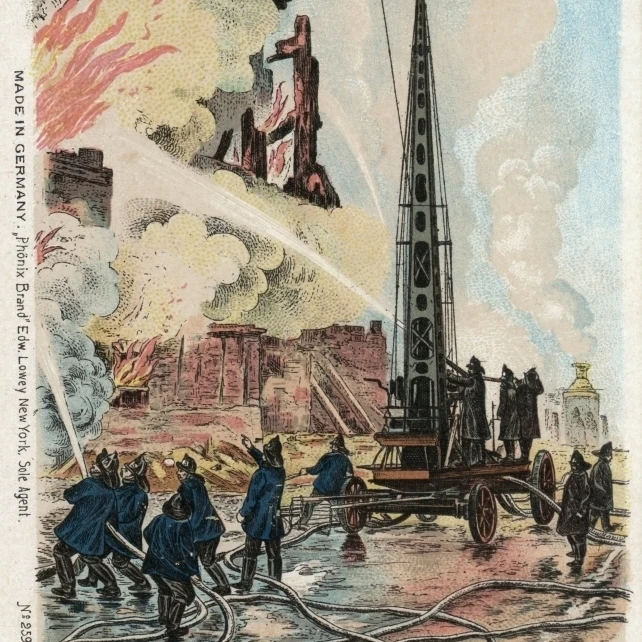 New York - Firefighting - Water Tower At Work Poster Print By Mary Evans Grenville Collins Postcard Collection (24 X 36)