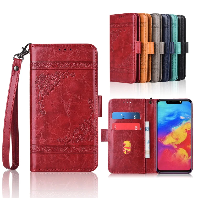 

Wallet case for Infinix Hot 7 Pro case with Strap,100% special PU leather Patterned Floral Flip Case