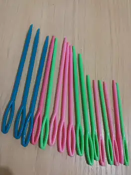 

Retail 1000pc Plastic Sewing Needle Knitting Needlework Mixed Color Plastic Knitted Needles DIY Sewing Tool NEEDLE-736084