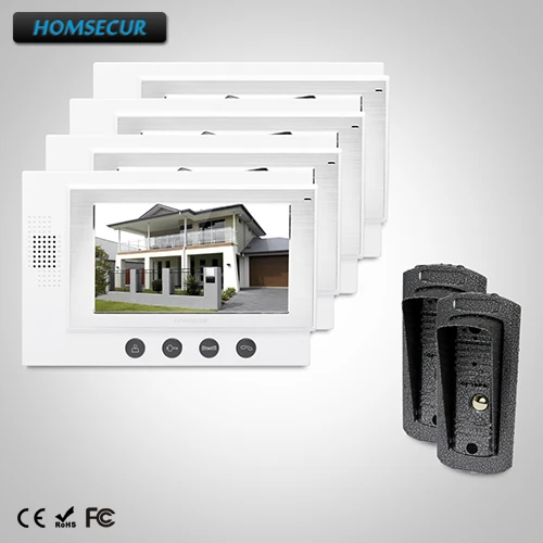

HOMSECUR 7" Wired Video Door Entry Phone Call System with Dual-way Intercom : TC041 Camera + TM701-W Monitor (White)