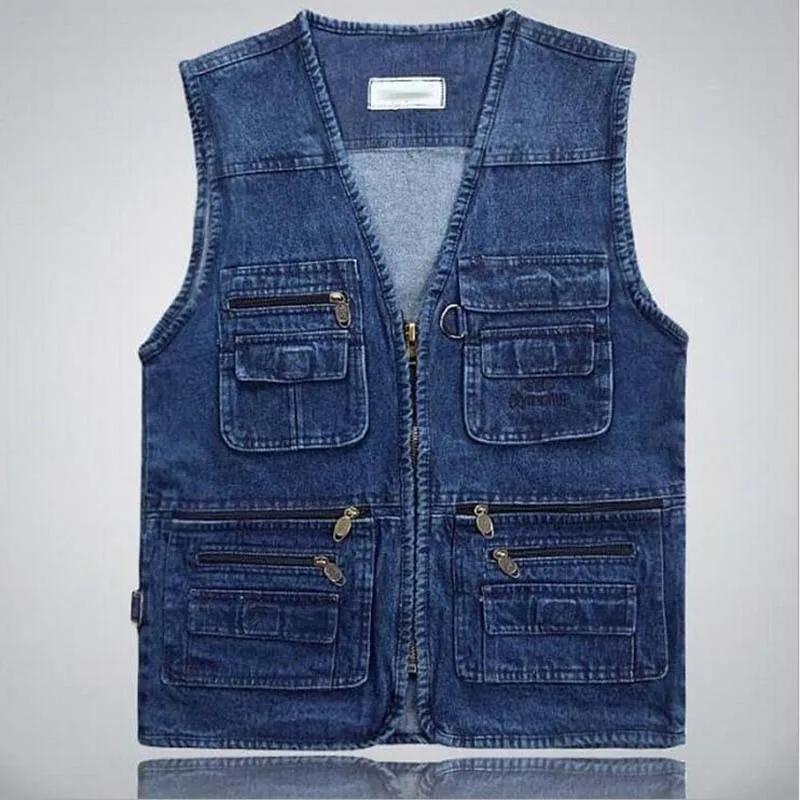 jaqueta jeans sem manga masculina