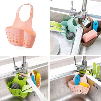 

4 Colors Kitchen Storage Bag Portable Hanging Drain Bag Basket Bath Storage Gadget Tools Sink Holder