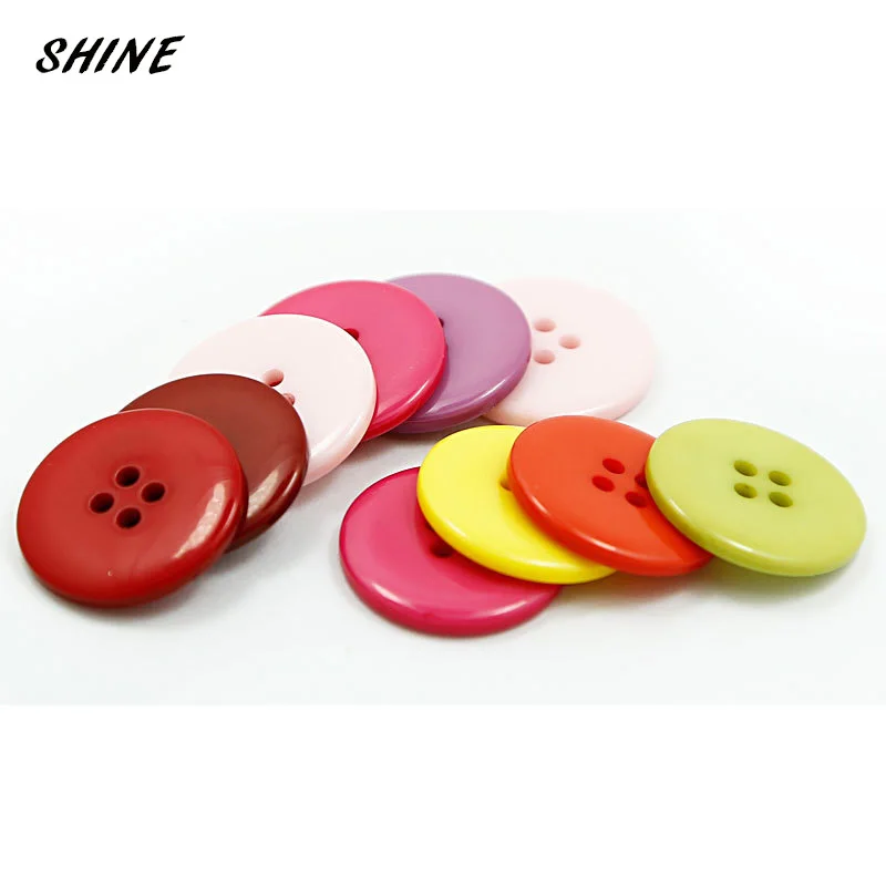 

SHINE Resin Sewing Buttons Scrapbooking Round Mixed Four Holes Pattern 10\11.5\15\18\20\23\25mm 50 PCs Costura Botones Decorate