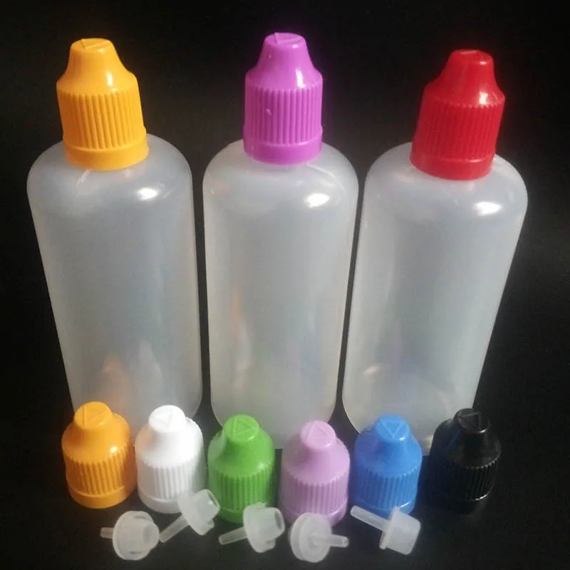 

100ML PE plastic empty Dropper Bottles With Colorful Childproof Cap and Long tips Oil Eye Drops Bottles For E cig liquid