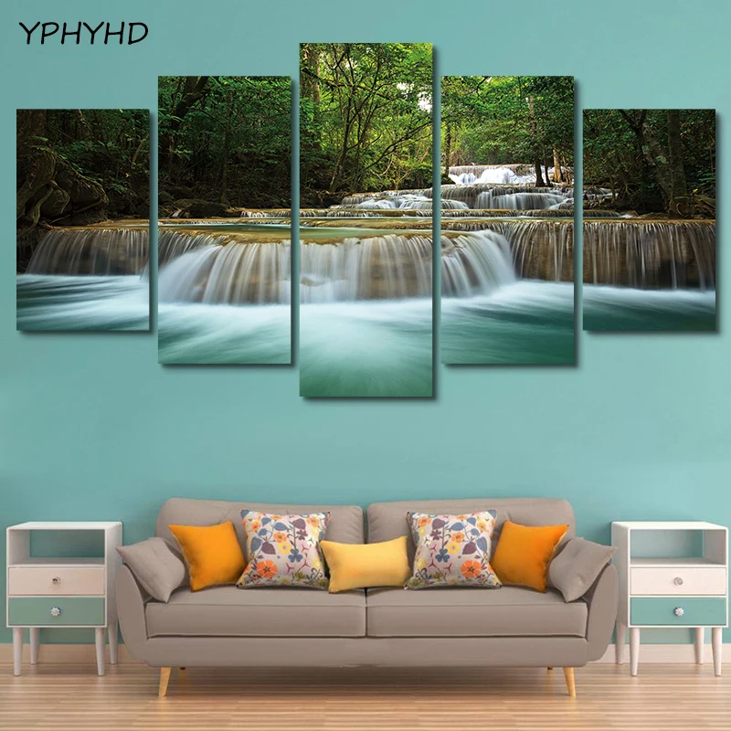 YPHYHD 5 Piece Canvas Painting Picture Modern HD Print Nature Scenery