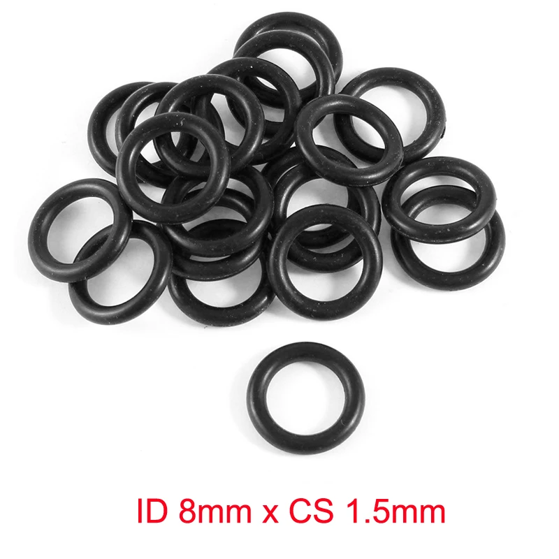 

ID 8mm x CS 1.5mm black NBR nitrile rubber oil o ring oring o-ring seal to car shore A 70
