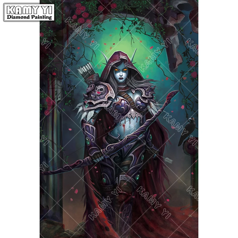 

5D Diy diamond painting cross stitch "WOW Archer Sylvanas" Full Round Diamond embroidery Needlework Rhinestone Mosaic Crafts SY