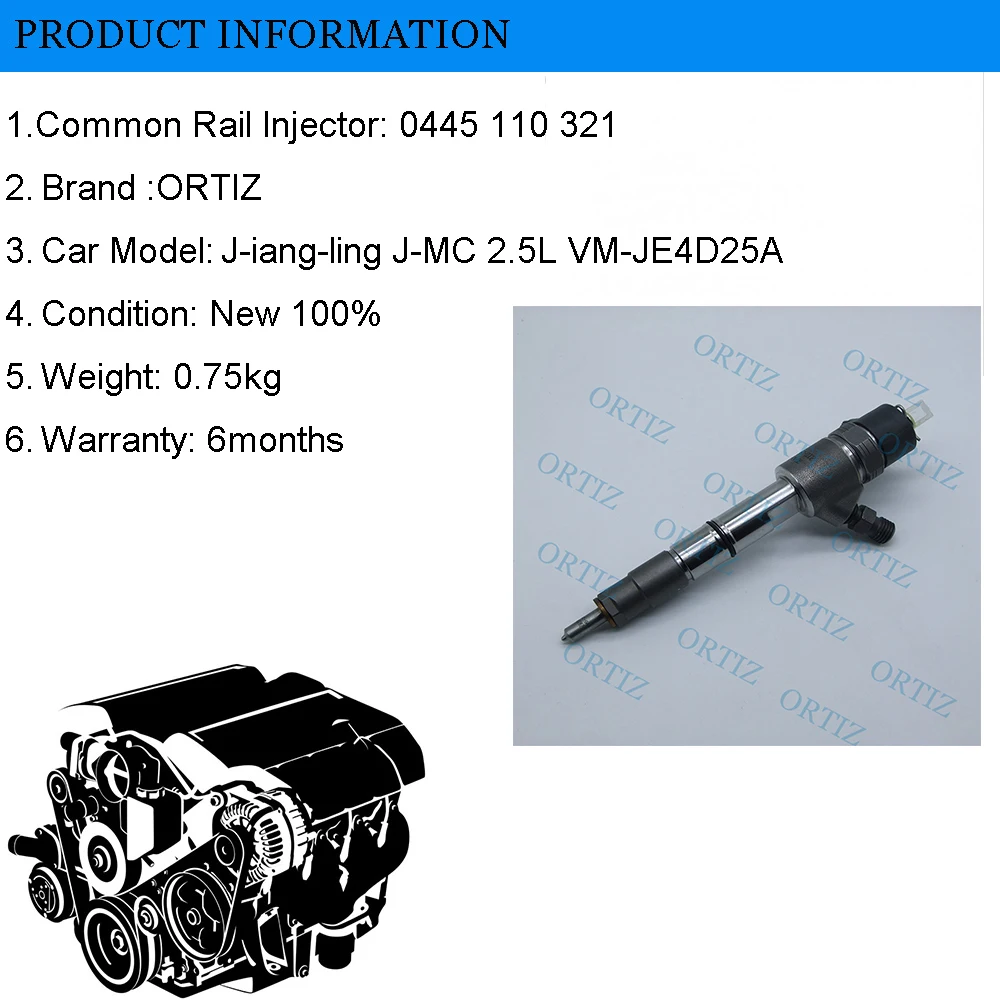 ORTIZ common rail дизель 0445110321,0445 110 321 инжектор 0 445 110 321 bosh инжектор для 110 топливный двигатель(Ремонтный комплект