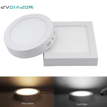 

DVOLADOR Surface Mounte Design LED Panel light 6W 12W 18W Square/Round LED downlight led Ceiling Lamp AC110V-220V led Light