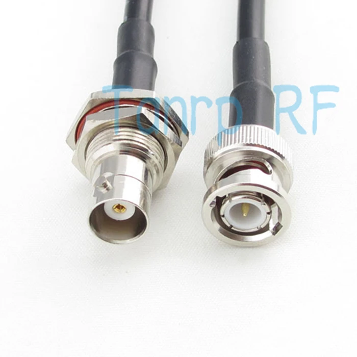 

Free Shipping! RF connector Pigtail coaxial jumper cable 200CM RG58 extension cable 6FEET BNC male to BNC female nut bulkhead