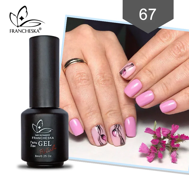 Francheska гель лак для ногтей гель лак 80 цветов светодиодный УФ nagels spulletjes oje впитывающий полуперманентный Smalto для unghie Гель-лак - Цвет: Francheska 067